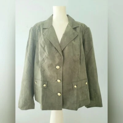 Hot on Hollywood Army Green Blazer Plus Size NWT - Image 1 of 4