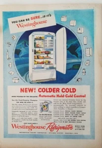 1933 Westinghouse refrigerador de metal resorte mostrando anuncio de electrodomésticos vintage - Imagen 1 de 1