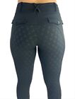 Pepperell Equestrian Ladies Black Fleece Lined Riding Leggings with Belt Loops