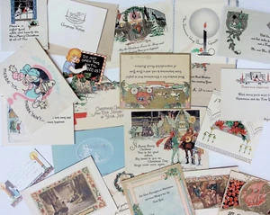 Tarjetas de Navidad vintage años 20, notas 21 piezas invierno nieve - Imagen 1 de 5