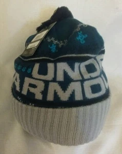 Cappello invernale uomo Under Armour blu/grigio nuovo con etichetta - Foto 1 di 5