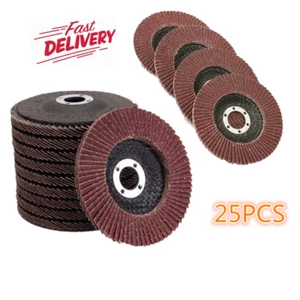 25pcs Flap Discs 100 mm Sanding Grinding Wheels Abrasive Angle Grinder 80 Grits - Picture 1 of 12