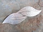 Antiqued Silver Plated Leaf French Clip Hair Brass Barrette 80MM CLIP 6028S NEW
