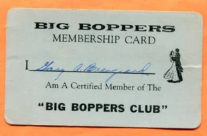 Big Boppers Club Mitgliedskarte 50er Jahre siehe Scan - Bild 1 von 2