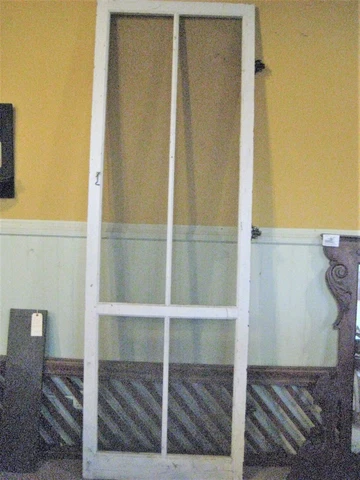Victorian Screen Door.... ORIGINAL SPRING HINGES, circa 1870's 32"x 96" Cover