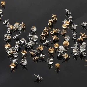 Spilla occhio ciondolo ciondolo connettore cauzione perline estremità tappo 50 pz creazione gioielli perline tappi - Foto 1 di 8