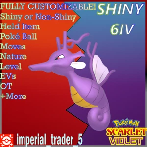 Pokémon Scharlachrot und Violett ✨GLÄNZEND✨ Kingdra mit Best 6IV + Anpassbar - Bild 1 von 1
