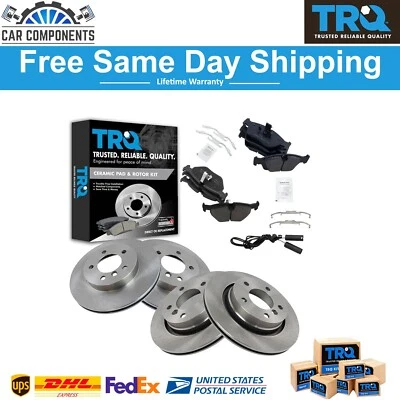 Nuevo kit de pastillas de freno y rotor de cerámica delantero y trasero TRQ para BMW 325CI 2000-2006 Foto 1 de 4