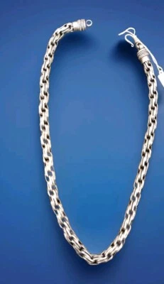 COLLANA ARGENTO MASSICCIO INDIANO COLLIER GIROCOLLO  MAGLIA 48CM. X 0,9CM. 88GR. - Immagine 1 di 4