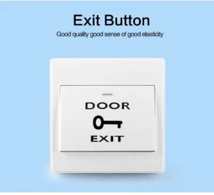 Door Exit Switch Push Button White Plastic PVC for Door Access Control System - Picture 1 of 8