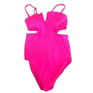 Aerie Hot Pink One Piece Bathing Swim Suit Cut Out Women’s Teen XS - Picture 1 of 3