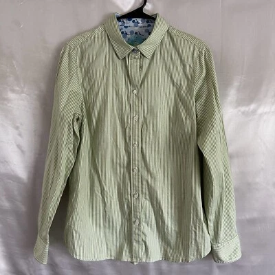 Camisa Robert Graham Hombre Verde Blanco Rayas Abotonada Manga Larga Foto 1 de 4