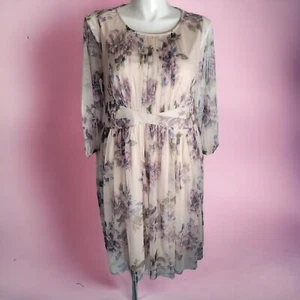 Lilac Sheer Floral Dress Size 2X - Picture 1 of 4