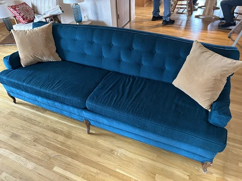 Peacock blue vintage couch Cover
