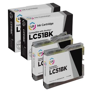 LD per Brother LC51 nero 2 pezzi DCP 130c 330c 350c 1360 1860C 1960c 2480C - Foto 1 di 7