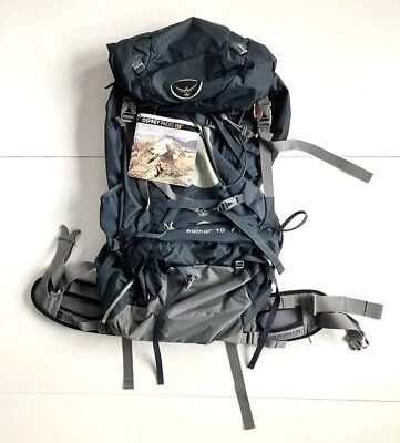 MOCHILA OSPREY Dusk-Blue AETHER-70 AIRSCAPE-FRAME Bolsa de Equipo de Caminata al Aire Libre ¡NUEVA! Foto 1 de 4