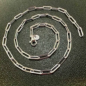 Collana bracciale catena fermacarte argento sterling 925 3 mm made in Italy timbro 7-30" - Foto 1 di 11