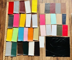 Vinyl Faux Leather & Vinyl Stretch Fabric Pieces Assorted Colors Arts & Crafts - Picture 1 of 8