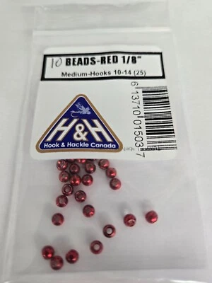 Lote de Cuentas "Rojo" 1/8" Med 25 piezas Gancho tamaño 10 - 14 Foto 1 de 2