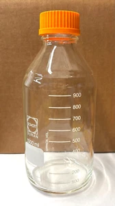 PYREX MEDIA STORAGE BOTTLE 1395-1L ROUND W/ GL45 CAP - (6/box) - Picture 1 of 2