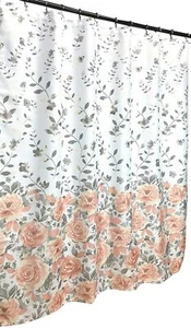 Blooming Roses Shower Curtain: Watercolor Floral Design - Picture 1 of 4
