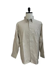 Chaps Mens Light Tan Classic Fit Oxford Dress Shirt XL - Picture 1 of 4