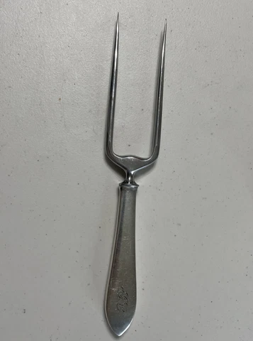 Tiffany & Co. Sterling Silver MARKED Handle Roast Meat Carving/Serving Fork 9.5” Cover