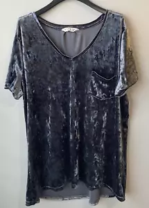 Spring & Mercer Velvet Legging Tee Women's Silver Gray Velvet Tunic Size XL - Picture 1 of 16