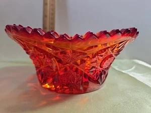 indiana glasschale irisierend rot amberina. - Bild 1 von 6