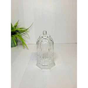 Vintage 8 Paneled Votive Cup Pegged Candle Holder, Large Astoria Clear Glass - Picture 1 of 4