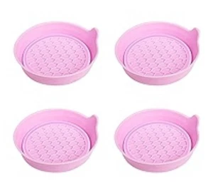 Amooca Pink 4 Pack Cup Coaster Universal Waterproof And Non-slip - Picture 1 of 10