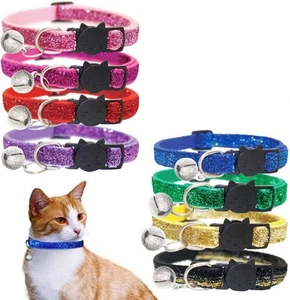 8 Stück/Set Bling Katzenhalsbänder Breakaway mit Glocke für Kätzchen Welpen Kaninchen und o... - Bild 1 von 7