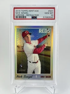 Nick Senzel RC 2019 Topps Heritage #507 Chrome Refractor /569 PSA 10 Gem Reds - Picture 1 of 2