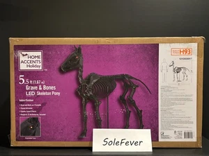 Home Accents 5.5FT LED Skeleton Pony / Horse Home Depot Halloween use w/ Hearse - Picture 1 of 4