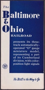 Baltimore & Ohio RR O-Gauge Miniature Railroad visitor folder c 1930s - Picture 1 of 1