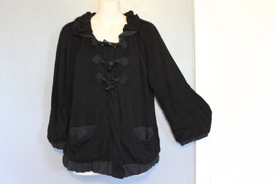 Marc by Marc Jacobs Black Toggle Zip Slouchy Cardigan Sweater Medium - Image 1 of 4
