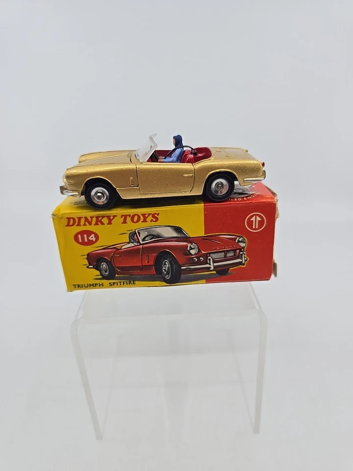 Vintage 1960's Dinky Triumph Spitfire Gold 114 w/Box  1:43 Diecast Car - Image 1 of 4