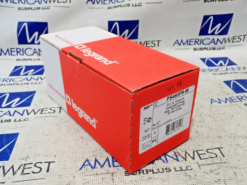 Pass & Seymour PS460P9-W Pin & Sleeve Watertight plug 60Amp 3PH 250V 3P 4W - Image 1 of 4