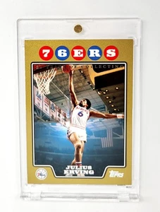 MINT #/ED GOLD BORDER PARALLEL 2008-09 Topps Julius Erving PHILADELPHIA 76ERS SP - Picture 1 of 2
