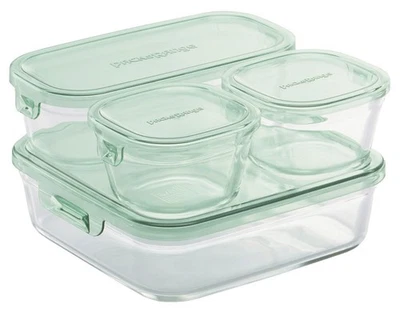 iwaki Heat Resistant Glass Storage Container Green Set of 4 PS-PRN-4G2 - Image 1 of 4