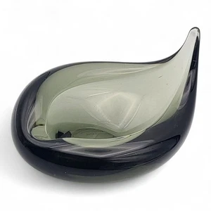 Vtg 1960s Holmegaard Smoked Art Glass Flamingo Denmark Ashtray Signed Lutkin - Picture 1 of 8