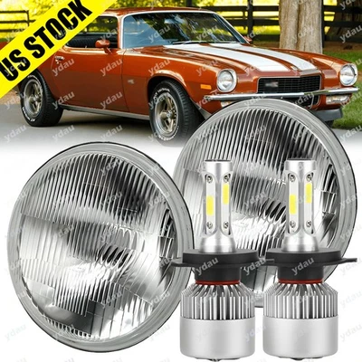 Par de faros LED de 7" para Chevrolet Camaro Z28 SS RS 1967 1968 1969 1970 1971 Foto 1 de 4