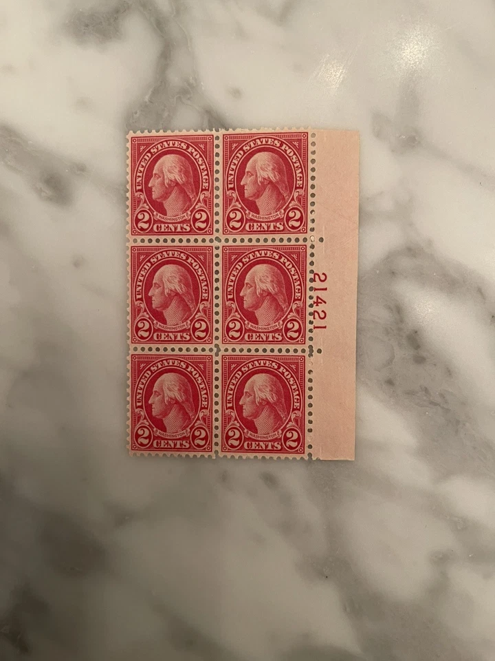 US Stamp #634 Washington 2c  Scarce Plate Block of 4 - MNH Free Shipping - Image 1 of 1