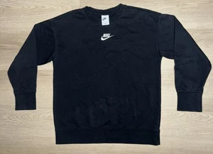 Suéter Pullover Nike Negro Para Mujer Talla Grande L Pequeño Logo Bordado - Imagen 1 de 7