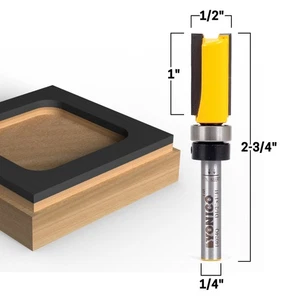 1/2" Flush Trim Template Router Bit - 1/4" Shank - Yonico 14074q - Picture 1 of 1