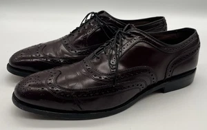 Allen Edmonds McAllister Zapatos de Vestir Para Hombres 11 D Borgoña Punta de Ala Cuero Oxford - Imagen 1 de 14