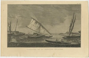 Estampado antiguo de varios buques de las islas amigas - Imagen 1 de 1