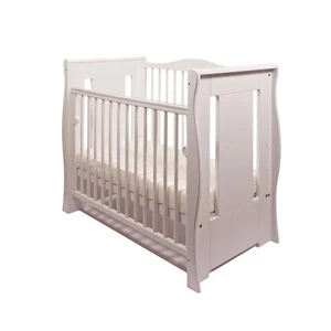 Baby Otiss White Sleigh Mini Cot drop side optional drawer mattress 100x50x10cm - Picture 1 of 6