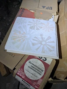 24 Vintage 12x12" Armstrong Centennial Cushiontone Tahiti Acoustic Ceiling Tiles - Picture 1 of 1