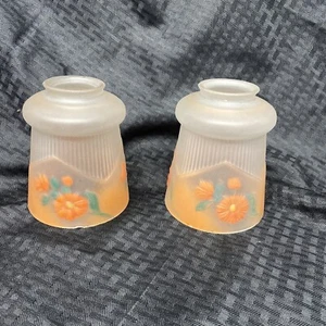 Lámpara de araña vintage colgante cortinas de vidrio pintada al revés Art Deco - Imagen 1 de 12